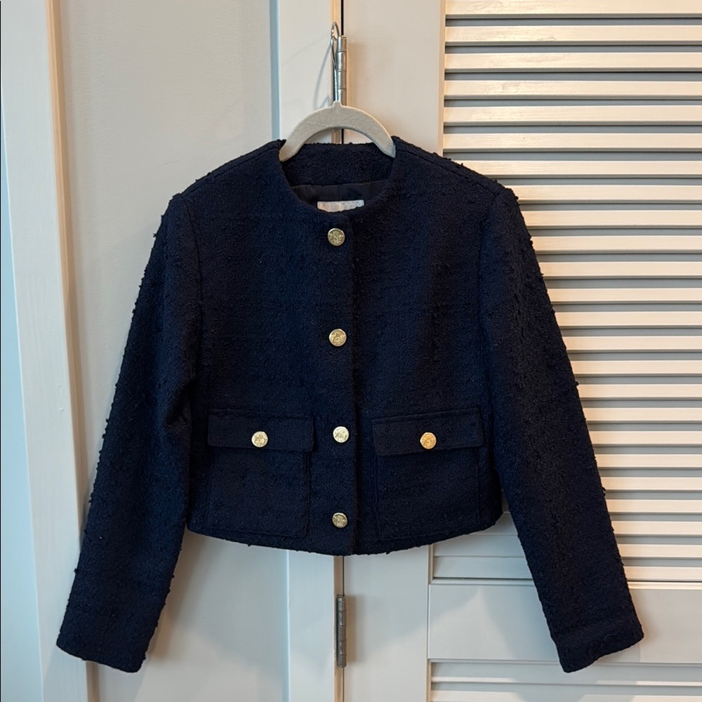 Abercrombie & Fitch Navy Blue Tweed Jacket
